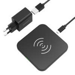 Sada Choetech nabíječka bezdrátová Qi 10W pro telefon sluchátka (T511-S) + nabíječka síťová QC3.0 18W 3A (Q5003) + kabel USB - microUSB 1,2m černá (T511-S-EU201ABBK)