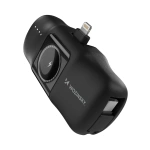 Mini powerbank Wozinsky WF16-YLS 5000mAh 15W Lightning z wbudowanym kablem USB-C i ładowarką do Apple Watch - czarny