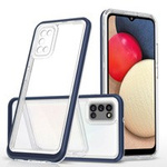 Čirý gelový kryt 3v1 pouzdro pro Samsung Galaxy A03s (166) s modrým rámečkem