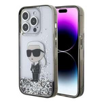Etui Karl Lagerfeld KLHCP15LLKKNSK iPhone 15 Pro 6.1" transparent hardcase Liquid Glitter Ikonik Case