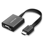 Ugreen adaptér HDMI - VGA micro USB / audio 3,5 mm mini jack černý (40248)