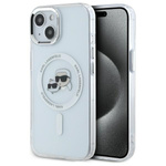 Karl Lagerfeld KLHMP15SHLSKCH iPhone 15 6.1" biały/white hardcase IML Metal Karl&Choupette Head MagSafe