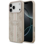 Etui Guess 4G Printed Stripes MagSafe do iPhone 17 Pro Max różowy