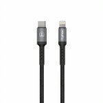 KABEL T-PHOX APACE TYP-C NA BLESK ČERNÝ 1M 3A PD 18W