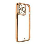 Módní pouzdro pro iPhone 12 Gold Frame Gel Cover Gold