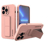 Wozinsky Kickstand Case Flexibilní silikonový obal se stojánkem pro iPhone 13 mini růžový
