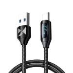 Wozinsky WUACC1 USB A - USB C kabel s displejem 66W 6A 1m - černý
