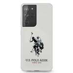 Pouzdro US POLO Samsung Galaxy S21 Ultra Silicone Logo USHCS21LSLHRWH Bílá Case