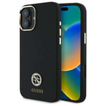 Etui Guess iPhone 16 czarny/black hardcase Silicone Logo Strass 4G