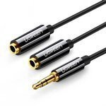 UGREEN Audio rozbočovač Kabel AUX Jack 3,5 mm AV123 25 cm černý