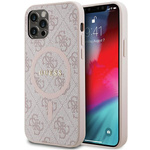Etui Guess GUHMP12MG4GFRP iPhone 12/12 Pro 6.1" różowy/pink hardcase 4G Collection Leather Metal Logo MagSafe Case