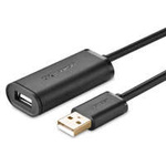 Ugreen aktivní prodlužovací kabel USB-A (samec) - USB-A (samice) USB 2.0 480Mbps 15m černý (US121)