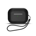 Silikonové pouzdro pro AirPods 1 / AirPods 2 + šňůrka na zápěstí - černá