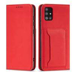 Magnet Card Case Case pro Xiaomi Redmi Note 11 Pouch Wallet Card Holder Red