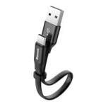 Baseus Nimble plochý kabel USB / USB-C kabel s držákem 2A 0,23M černý (CATMBJ-01)