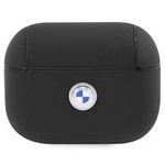 Obal BMW BMAP2SSLBK Kryt AirPods Pro 2 černý/černý Geniune Leather Silver Logo Case