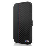 Pouzdro BMW Apple iPhone 12 Mini M Collection PU Carbon Stripe Black Case