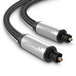 Kabel UGREEN Toslink Audio Optický kabel 3m hliníkový opletený šedostříbrný