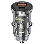 USAMS Charg. sam. 1xUSB+1xUSB-C C32 30W Fast Charge black/black CC164CC01 (US-CC164)