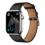 Pasek do Apple Watch Forcell F-Design FA20 dziurki skóra ekologiczna 42 / 44 / 45 / 49 mm czarny