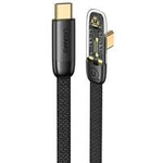 USAMS Kabel úhlový USB-C na USB-C PD 100W rychlonabíjení Iceflake Series 1,2 m černý/černý SJ584USB01 (US-SJ584)