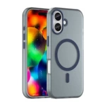 Etui Magnetic iPhone 17 Abrasive MagSafe Matowe Niebieskie