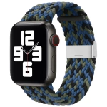 Pleciony materiałowy pasek bransoletka Strap Fabric opaska do Apple Watch 38 / 40 / 41 mm - niebieski