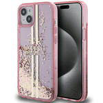 Etui Guess GUHCP15MLFCSEGP iPhone 15 Plus / 14 Plus 6.7" różowy/pink hardcase Liquid Glitter Gold Stripes Case