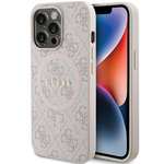 Etui Guess GUHMP13LG4GFRP iPhone 13 Pro / 13 6.1" różowy/pink hardcase 4G Collection Leather Metal Logo MagSafe Case