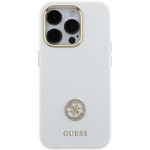 Etui Guess GUHCP15SM4DGPH iPhone 15 6.1" biały/white hardcase Silicone Logo Strass 4G Case