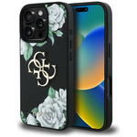 Etui Guess Grained Roses Big 4G logo do iPhone 16 Pro czarny