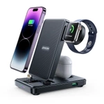 Joyroom JR-WQS02 iPhone AirPods Apple Watch 4v1 nabíjecí stanice skládací – černá
