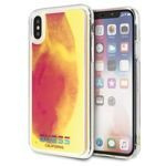 Pouzdro Guess iPhone X XS pink Růžové tvrdé pouzdro California Glow in the dark