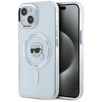 Etui Karl Lagerfeld IML Metal Karl Head   MagSafe do iPhone 15 Plus biały