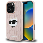 Etui Karl Lagerfeld 3D Rubber Monogram   & Choupette do iPhone 16 Pro różowy