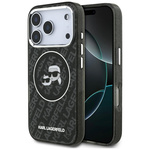Etui Karl Lagerfeld IML Glitter Karl &   Choupette Heads Logo MagSafe do iPhone 17 Pro czarny