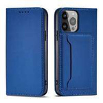 Pouzdro na magnetické karty pro Samsung Galaxy S23+ flip cover stojánek na peněženku modré