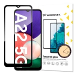 Wozinsky super wytrzymałe szkło hartowane Full Glue na cały ekran z ramką Case Friendly Samsung Galaxy A22 5G czarny