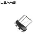 USAMS MicroUSB magnetický adaptér Bulk Silver