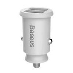 Baseus Grain Car Charger mini nabíječka do auta 2x USB 3.1A bílá (CCALL-ML02)