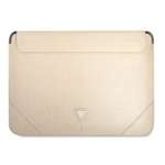Pouzdro GUESS Laptop 16 Sleeve Saffiano Triangle Logo Beige Case