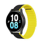 Univerzální magnetický Samsung Galaxy Watch 3 45mm / S3 / Huawei Watch Ultimate / GT3 SE 46mm Dux Ducis řemínek (22mm LD verze) - černá / žlutá