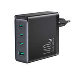 Rychlonabíječka GaN 140W 3 x USB-C / USB-A Joyroom JR-TCG05EU - černá + USB-C kabel - USB-C 240W 1,2m