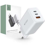 TECH-PROTECT C65W 3PORTOVÁ SÍŤOVÁ NABÍJEČKA PD65W/QC3.0 BÍLÁ