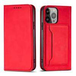 Pouzdro na magnetické karty pro iPhone 13 Pro Pouch Card Wallet Card Holder Card Holder Red