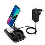 Choetech MFM MFi nabíječka/indukční nabíjecí stanice 3v1 iPhone 12/13/14, AirPods Pro, Apple Watch šedá (T589-F)