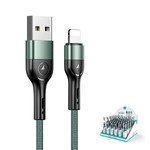 USAMS Pletený Kabel U55 lightning pro sadu U55 zelená / zelená 1m SJ448USBSG02 (US-SJ448)