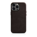 Kožené pouzdro iCarer Oil Wax Premium Leather Case pro iPhone 14 Pro Max Magnetic s MagSafe hnědé (WMI14220704-BN)