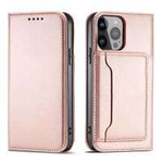 Magnet Card Case pro Samsung Galaxy S23+ flip cover stojánek na peněženku růžové