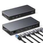 Adaptér HUB UGREEN CM615 USB-C na 2x USB-A, 1x USB-C 3.1, 2x HDMI, 2x DP, SD/TF, RJ45